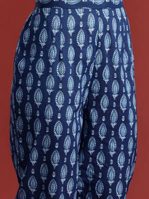 Ethnic Motifs Printed Pure Cotton Kurta with Trousers 3