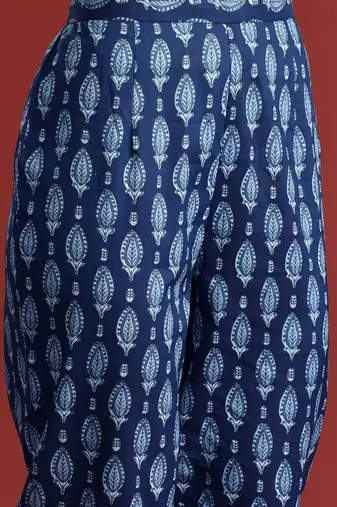 Ethnic Motifs Printed Pure Cotton Kurta with Trousers