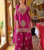 Women Ethnic Motifs Embroidered Kurta with Palazzo & Dupatta