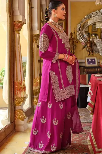 Women Ethnic Motifs Embroidered Kurta with Palazzo & Dupatta