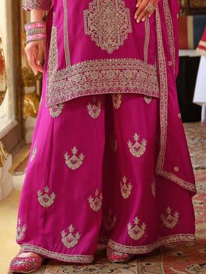 Women Ethnic Motifs Embroidered Kurta with Palazzo & Dupatta 6