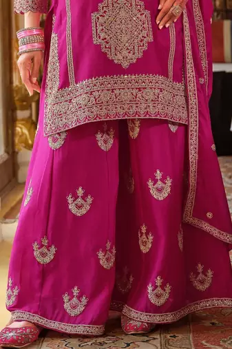 Women Ethnic Motifs Embroidered Kurta with Palazzo & Dupatta