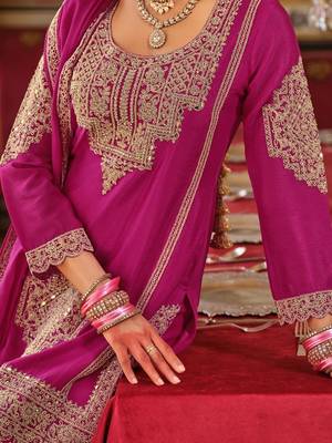 Women Ethnic Motifs Embroidered Kurta with Palazzo & Dupatta 7