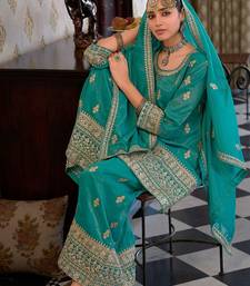 Women Ethnic Motifs Embroidered Mirror Work Kurta with Palazzos & With Dupatta