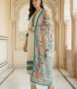 Women Ethnic Motifs Embroidered Regular Thread Work Kurta with Trousers & With Dupatta