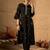 Floral Embroidered Round Neck Pure Cotton Thread Work A-Line Kurta & Trousers