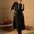 Floral Embroidered Round Neck Pure Cotton Thread Work A-Line Kurta & Trousers