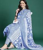 Floral Printed Pure Cotton Kurta with Trousers & Dupatta