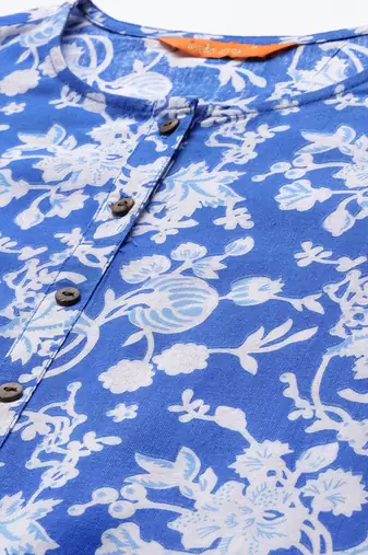 Floral Printed Pure Cotton Kurta with Trousers & Dupatta