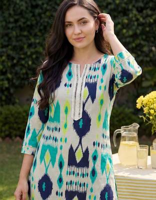 Women Ethnic Motifs Printed Regular Thread Work Pure Cotton Kurta with Trousers 3