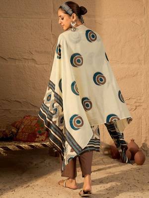 Women Abstract Printed Cotton Kurta with Trousers & Dupatta 5