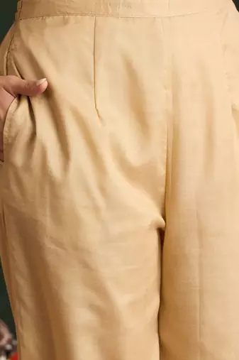 Ethnic Motifs Woven Design Straight Kurta With Trousers & Dupatta