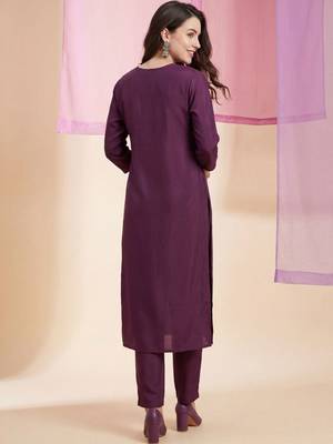 Women Ethnic Motifs Embroidered Regular Sequinned Kurta with Trousers & With Dupatta 4