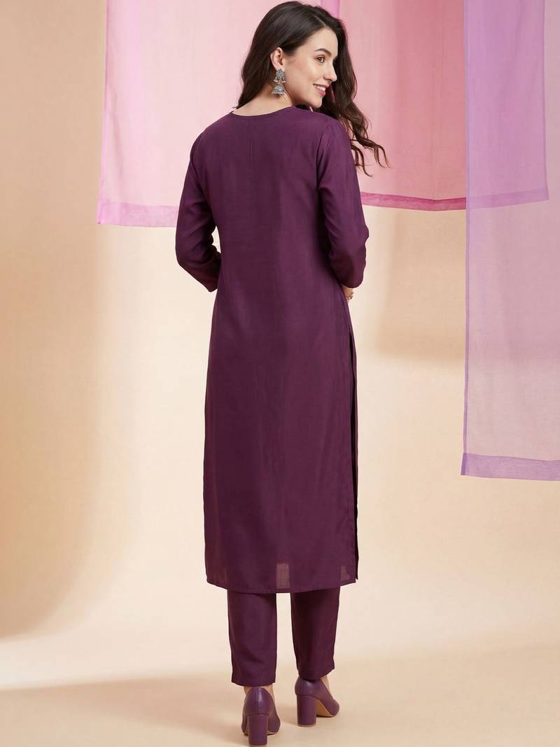 Women Ethnic Motifs Embroidered Regular Sequinned Kurta with Trousers & With Dupatta