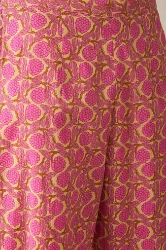 Floral Printed Notch Neck Empire Pure Cotton A-Line Kurta With Trouser
