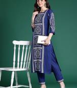 Floral Printed Regular Kurta with Trousers