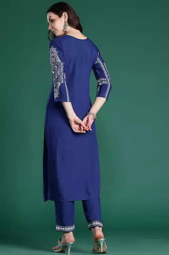 Floral Printed Regular Kurta with Trousers