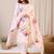Floral Printed Round Neck Linen Straight Kurta & Trousers With Dupatta
