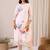 Floral Printed Round Neck Linen Straight Kurta & Trousers With Dupatta