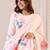 Floral Printed Round Neck Linen Straight Kurta & Trousers With Dupatta