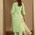 Floral Embroidered Chanderi Silk Straight Kurta With Trousers & Dupatta