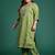 Plus Size Green Embroidered Straight Kurta Trousers With Dupatta Set
