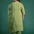 Plus Size Green Embroidered Straight Kurta Trousers With Dupatta Set