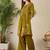 Adults-Women Woven Design Embroidered A-Line Kurta with Palazzos