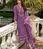 Floral Embroidered A-Line Kurta With Trousers & Dupatta