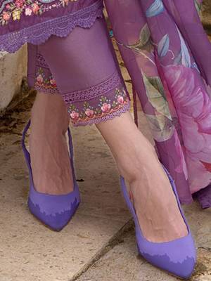 Floral Embroidered A-Line Kurta With Trousers & Dupatta 6