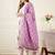 Floral Printed V-Neck Thread Work Pure Cotton Kurta With Trousers & Dupatta
