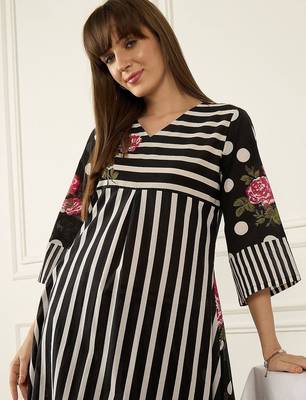 Floral Printed Thread Work Pure Cotton Kurta With Palazzos 6