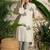 Adults-Women Woven Design Embroidered Cotton Kurta with Trousers