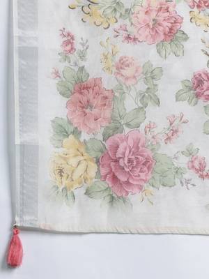Floral Embroidered Regular Linen Kurta with Trousers & Dupatta 4
