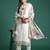 Floral Embroidered Regular Linen Kurta with Trousers & Dupatta