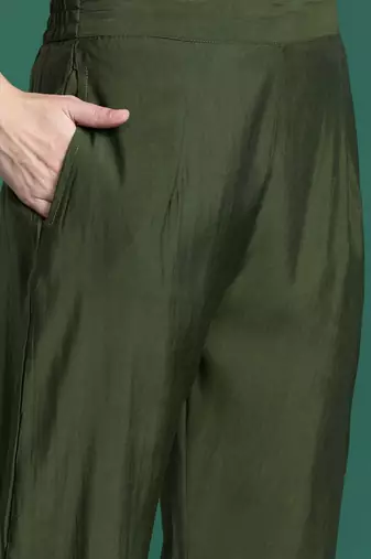 Ethnic Motifs Embroidered Sequinned Kurta with Trousers & Dupatta