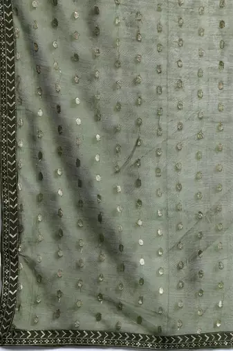 Ethnic Motifs Embroidered Sequinned Kurta with Trousers & Dupatta