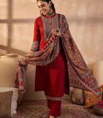 Women Ethnic Motifs Embroidered Beads and Stones Pure Cotton Kurta with Trousers