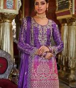 Ethnic Motifs Embroidered Mirror Work Kurta with Palazzos & Dupatta