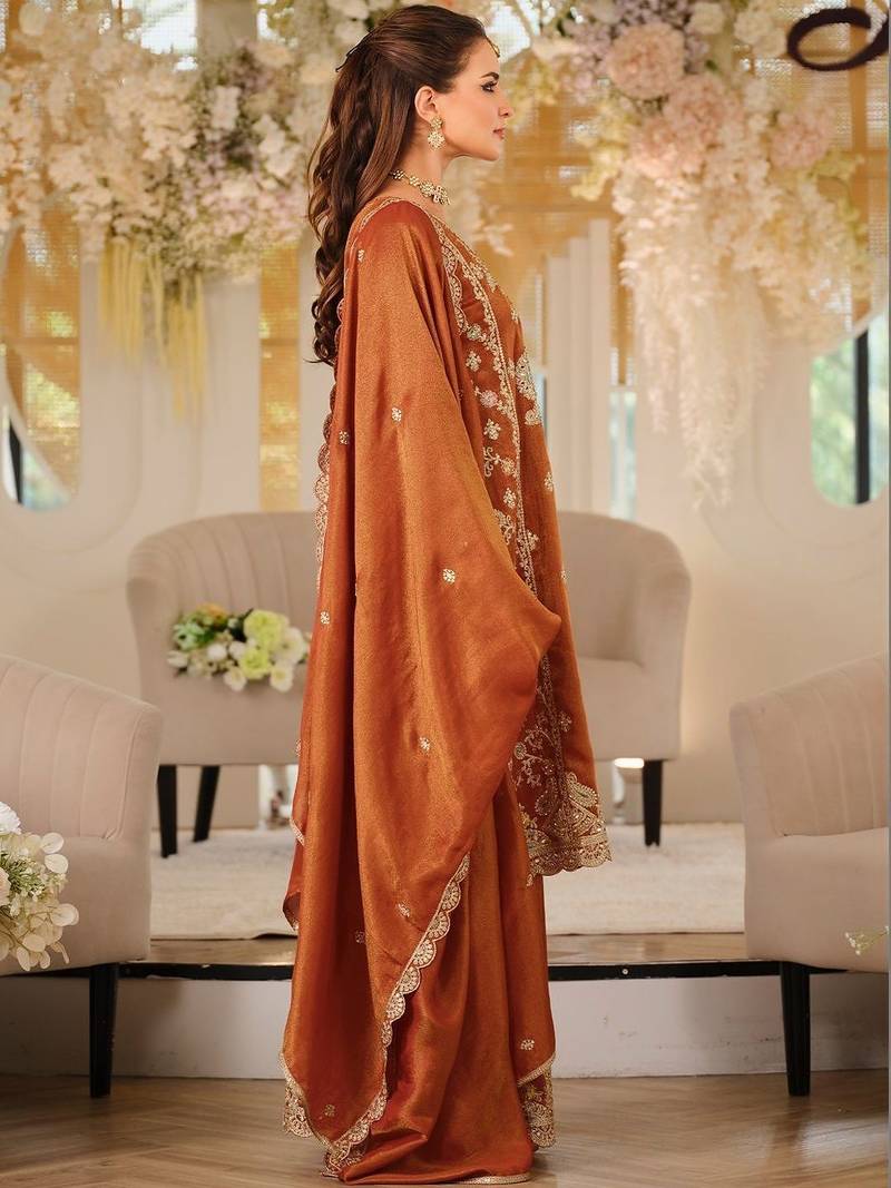 Women Ethnic Motifs Embroidered Regular Thread Work Kurta with Palazzos & With Dupatta