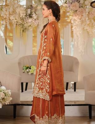 Women Ethnic Motifs Embroidered Regular Thread Work Kurta with Palazzos & With Dupatta 6