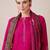 Floral Yoke Design Notch Neck Thread Work Straight Kurta With Trousers & Dupatta