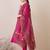 Floral Yoke Design Notch Neck Thread Work Straight Kurta With Trousers & Dupatta