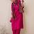 Floral Yoke Design Notch Neck Thread Work Straight Kurta With Trousers & Dupatta