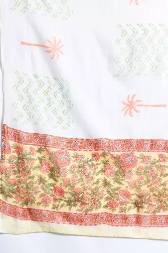 Floral Printed Pure Cotton Kurta with Salwar & With Dupatta