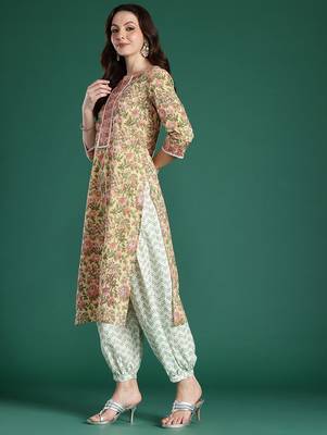 Floral Printed Pure Cotton Kurta with Salwar & With Dupatta 6
