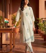 Women Printed Regular Pure Cotton Kurta with Trousers