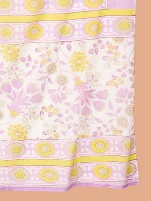 Floral Printed Key Hole Neck Pure Cotton Kurta With Trousers & Dupatta 4