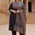 Plus Size Black Printed Straight Kurta Trousers With Dupatta Set