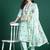 Floral Embroidered Thread Work Linen Kurta with Trousers & With Dupatta
